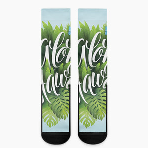 Toucan Aloha Hawaii Print Crew Socks