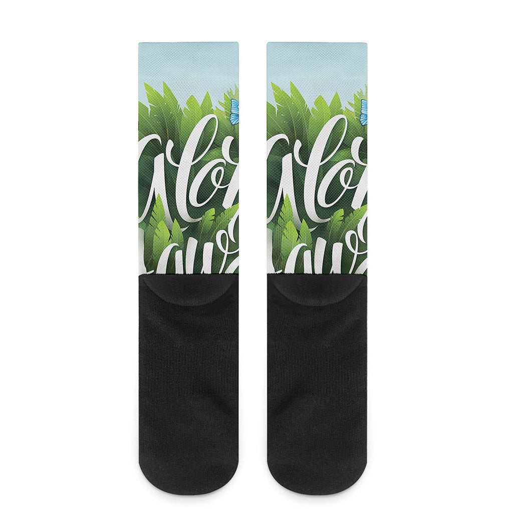 Toucan Aloha Hawaii Print Crew Socks