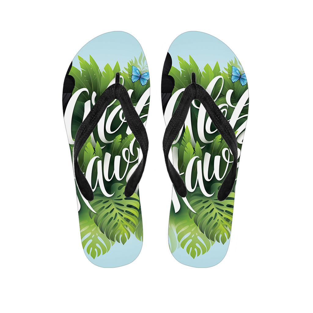 Toucan Aloha Hawaii Print Flip Flops