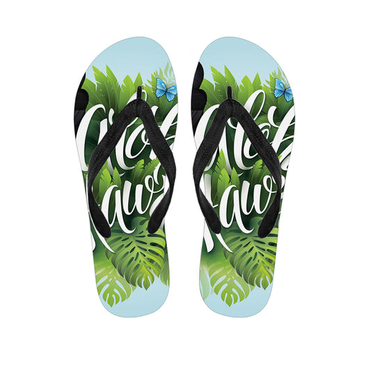 Toucan Aloha Hawaii Print Flip Flops