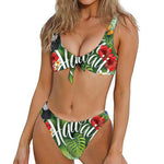 Toucan Aloha Hawaii Print Front Bow Tie Bikini