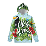Toucan Aloha Hawaii Print Pullover Hoodie