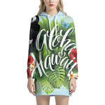 Toucan Aloha Hawaii Print Pullover Hoodie Dress