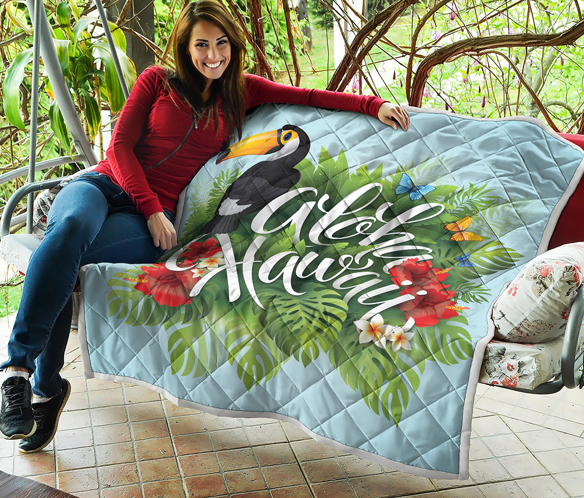 Toucan Aloha Hawaii Print Quilt