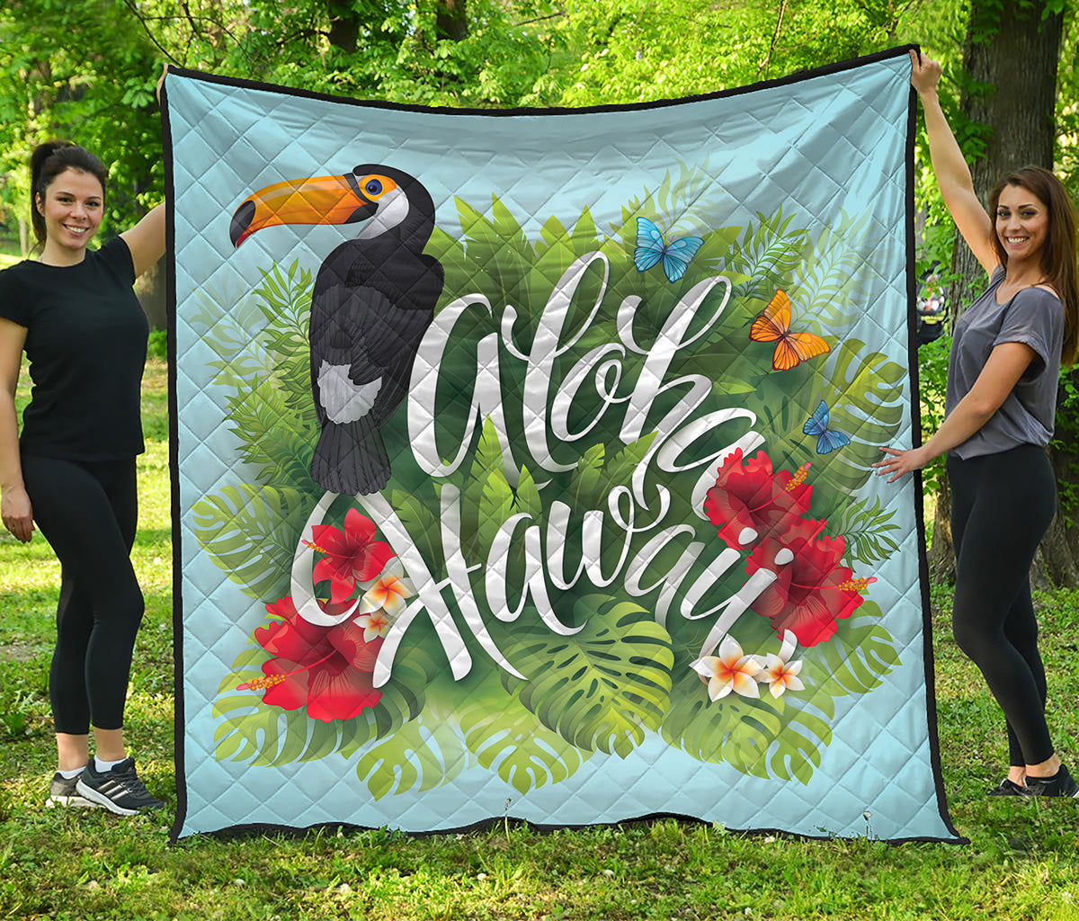 Toucan Aloha Hawaii Print Quilt