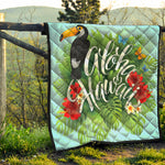 Toucan Aloha Hawaii Print Quilt
