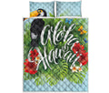 Toucan Aloha Hawaii Print Quilt Bed Set