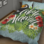 Toucan Aloha Hawaii Print Quilt Bed Set