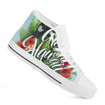 Toucan Aloha Hawaii Print White High Top Shoes