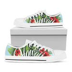Toucan Aloha Hawaii Print White Low Top Shoes