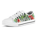 Toucan Aloha Hawaii Print White Low Top Shoes