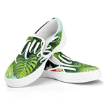 Toucan Aloha Hawaii Print White Slip On Shoes