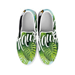 Toucan Aloha Hawaii Print White Slip On Shoes