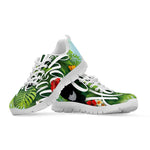 Toucan Aloha Hawaii Print White Sneakers