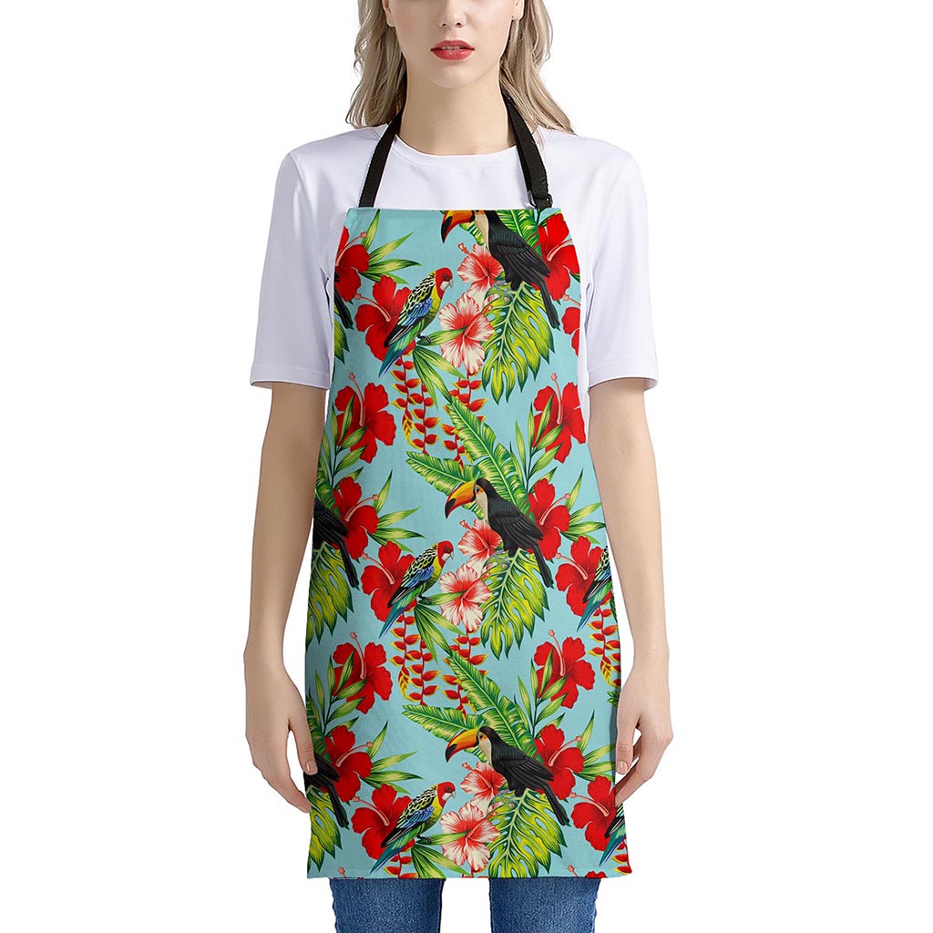 Toucan Parrot Tropical Pattern Print Apron