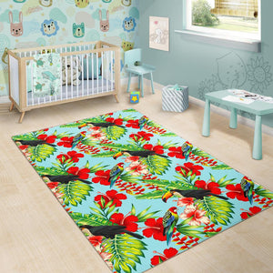 Toucan Parrot Tropical Pattern Print Area Rug GearFrost