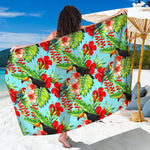 Toucan Parrot Tropical Pattern Print Beach Sarong Wrap