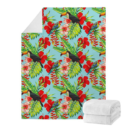 Toucan Parrot Tropical Pattern Print Blanket