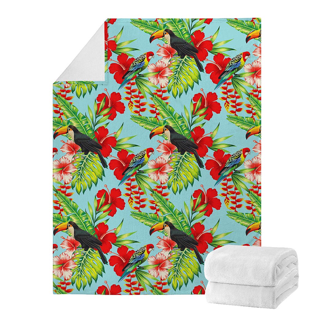 Toucan Parrot Tropical Pattern Print Blanket