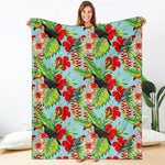 Toucan Parrot Tropical Pattern Print Blanket