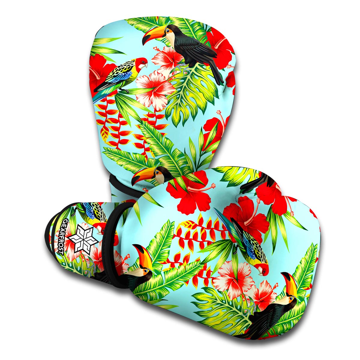 Toucan Parrot Tropical Pattern Print Boxing Gloves