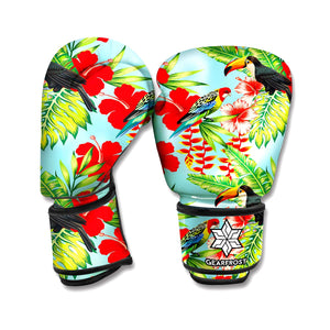 Toucan Parrot Tropical Pattern Print Boxing Gloves