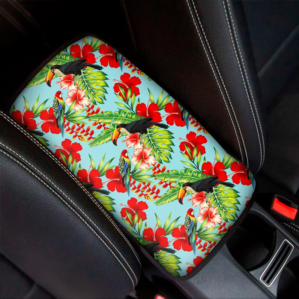 Toucan Parrot Tropical Pattern Print Car Center Console Cover