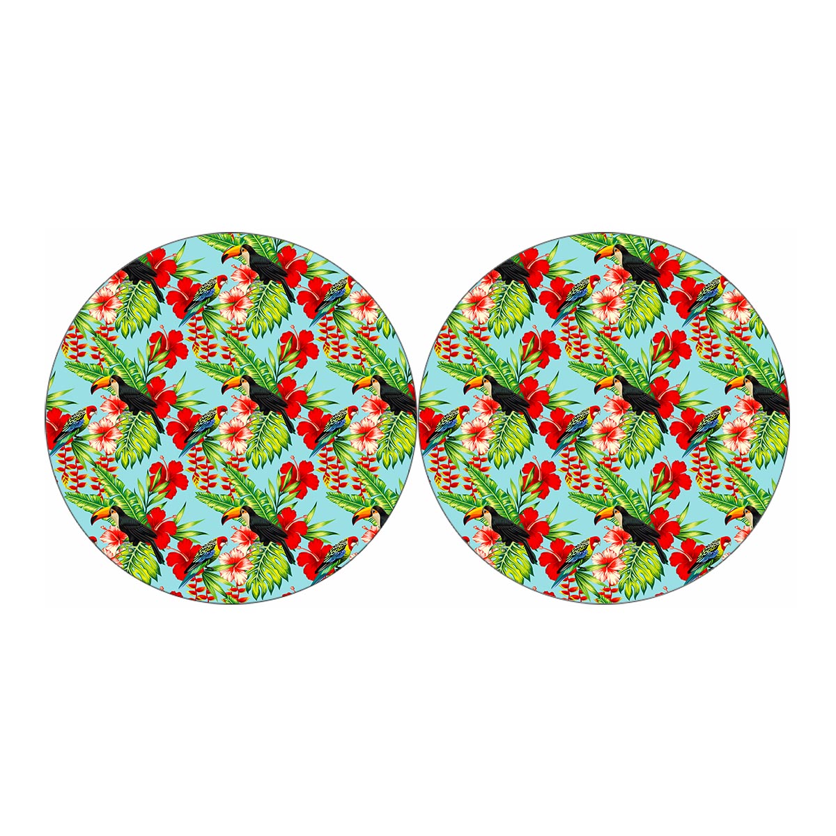 Toucan Parrot Tropical Pattern Print Car Coasters