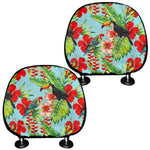 Toucan Parrot Tropical Pattern Print Car Headrest Covers