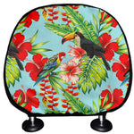 Toucan Parrot Tropical Pattern Print Car Headrest Covers