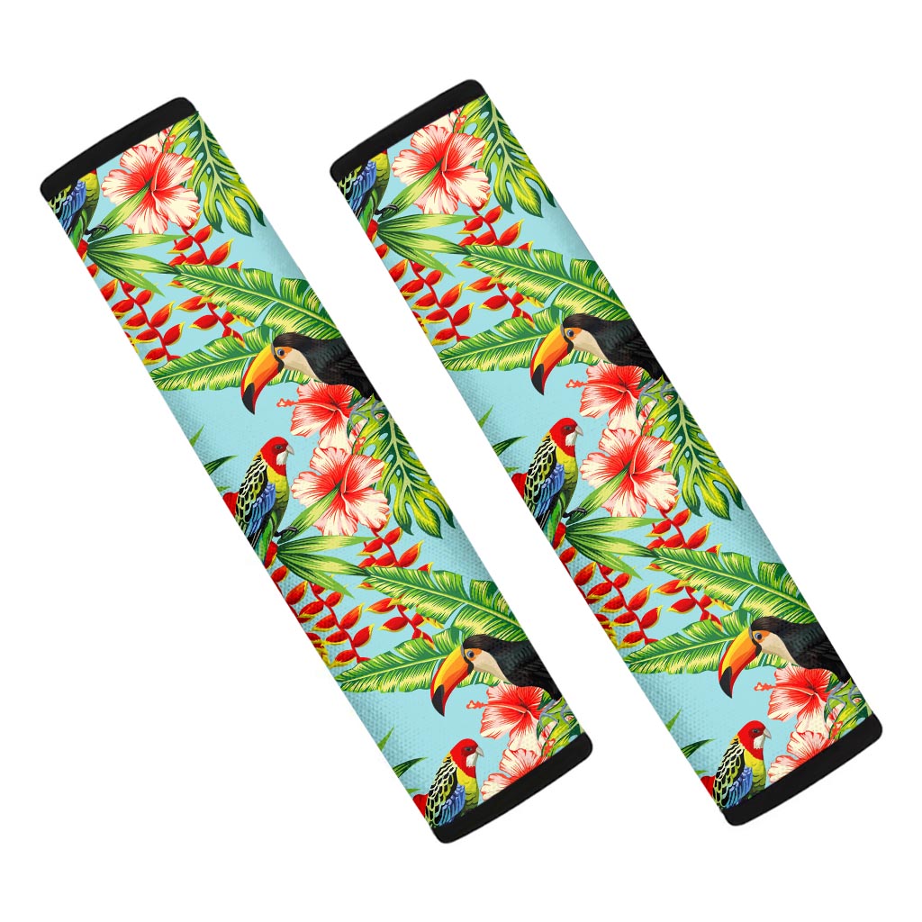 Toucan Parrot Tropical Pattern Print Car Seat Belt Covers