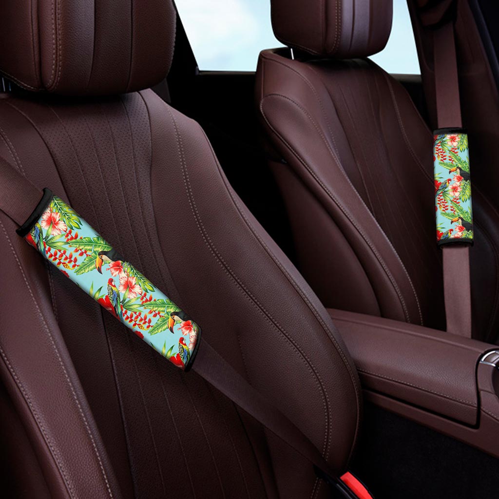 Toucan Parrot Tropical Pattern Print Car Seat Belt Covers