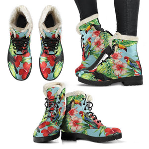 Toucan Parrot Tropical Pattern Print Comfy Boots GearFrost