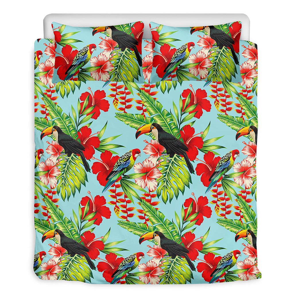 Toucan Parrot Tropical Pattern Print Duvet Cover Bedding Set