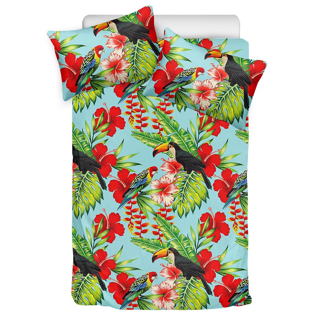 Toucan Parrot Tropical Pattern Print Duvet Cover Bedding Set