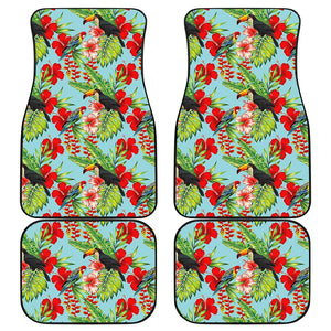 Toucan Parrot Tropical Pattern Print Front and Back Car Floor Mats