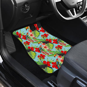 Toucan Parrot Tropical Pattern Print Front and Back Car Floor Mats