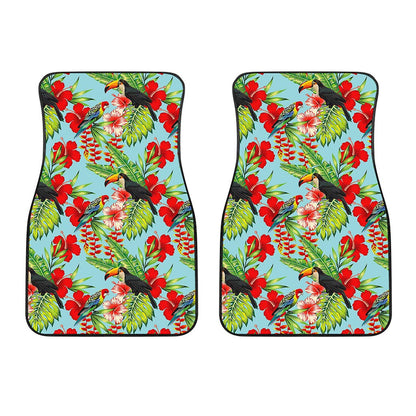 Toucan Parrot Tropical Pattern Print Front Car Floor Mats