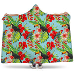 Toucan Parrot Tropical Pattern Print Hooded Blanket