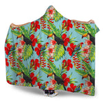 Toucan Parrot Tropical Pattern Print Hooded Blanket