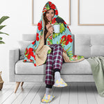 Toucan Parrot Tropical Pattern Print Hooded Blanket