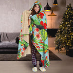 Toucan Parrot Tropical Pattern Print Hooded Blanket