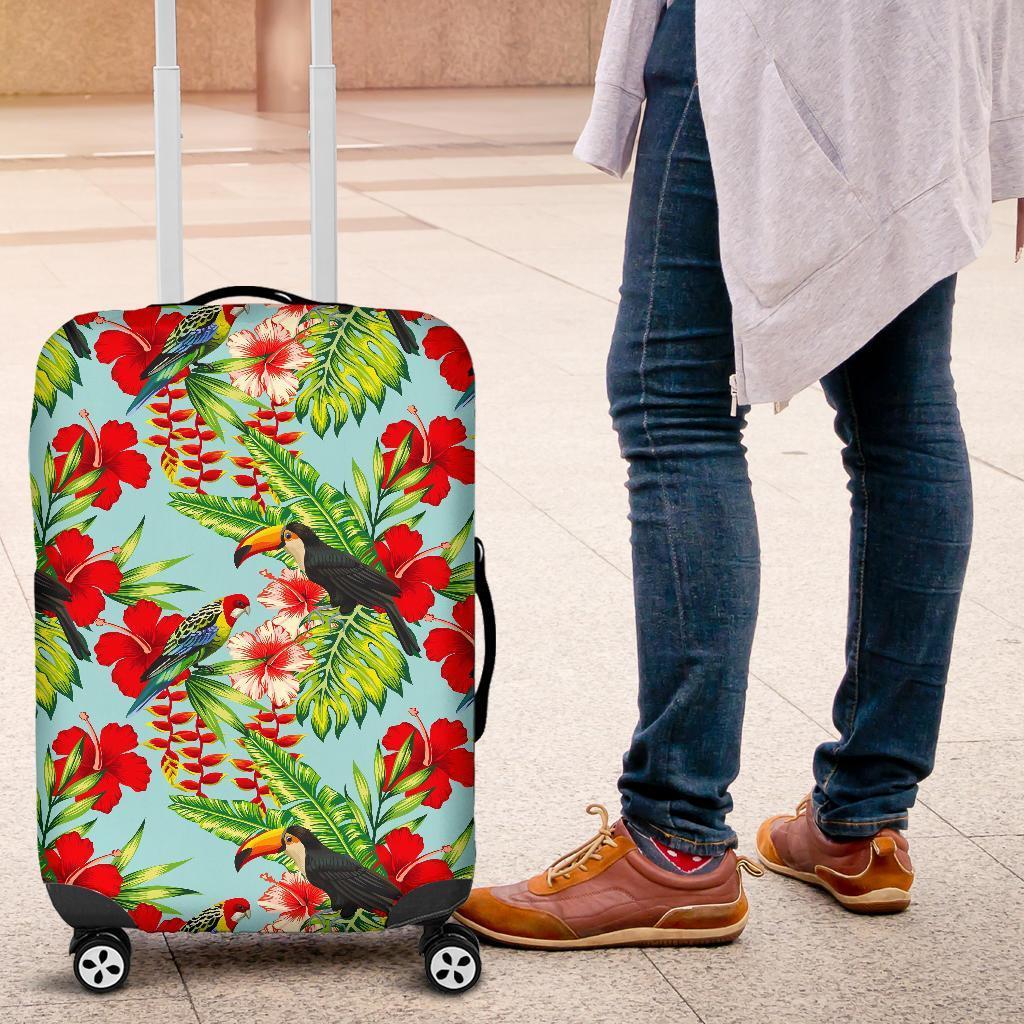 Toucan Parrot Tropical Pattern Print Luggage Cover GearFrost