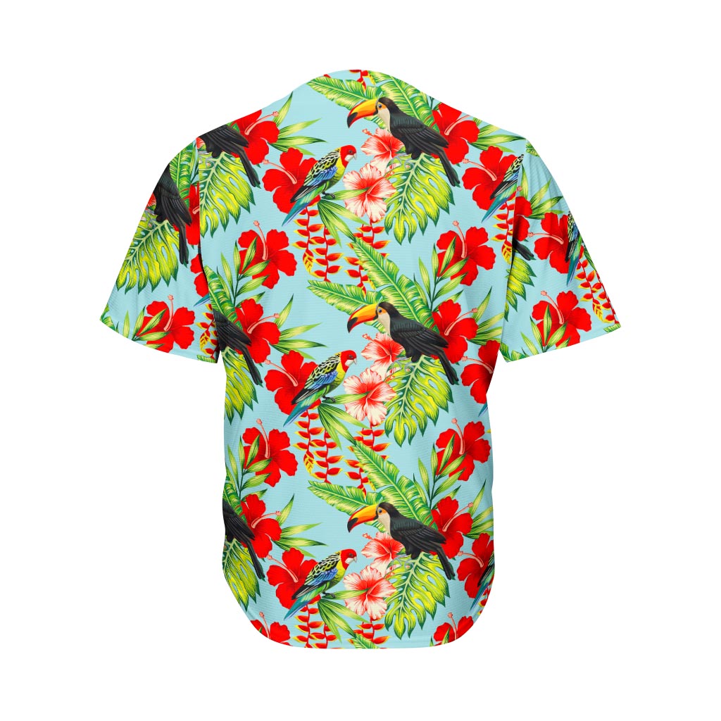 Toucan Parrot Tropical Pattern Print Men's Baseball Jersey