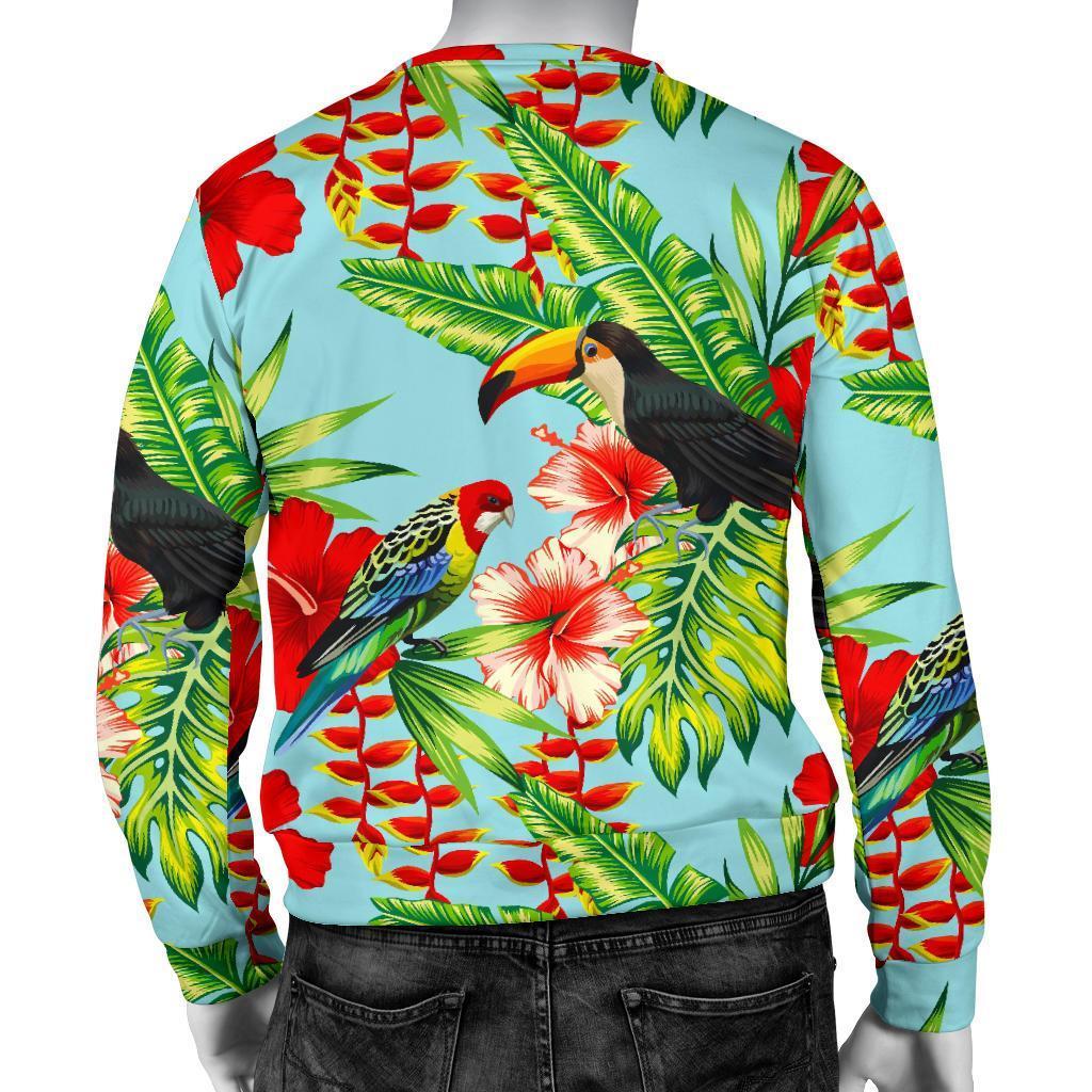 Toucan Parrot Tropical Pattern Print Men's Crewneck Sweatshirt GearFrost