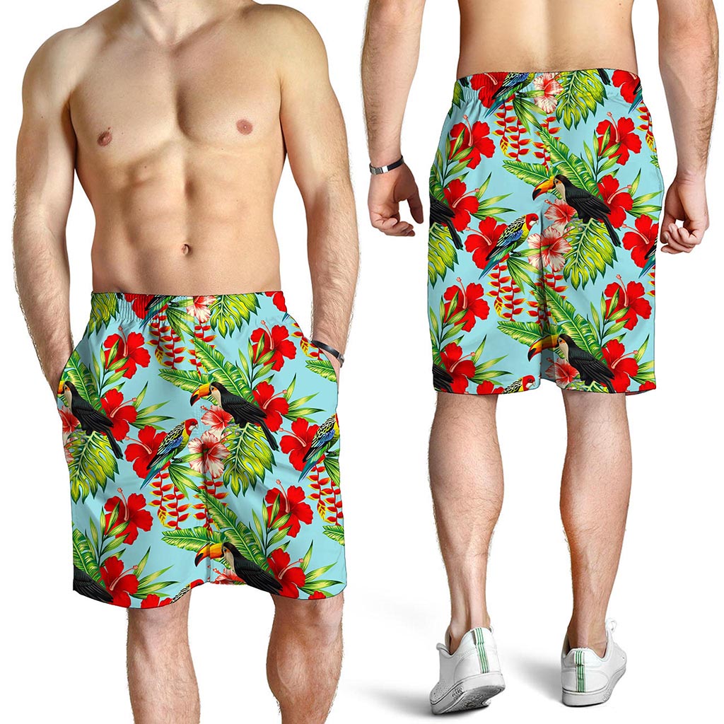 Toucan Parrot Tropical Pattern Print Men's Shorts