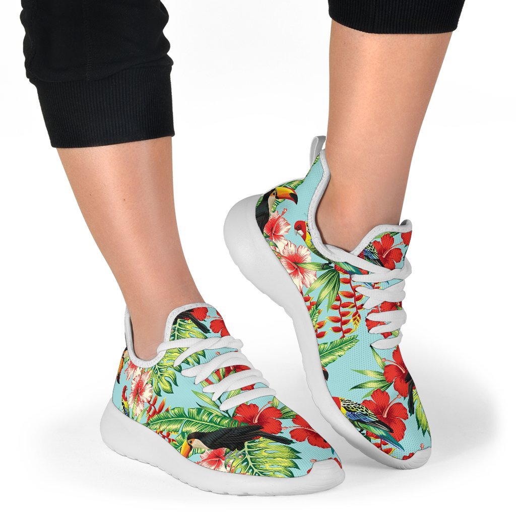 Toucan Parrot Tropical Pattern Print Mesh Knit Shoes GearFrost