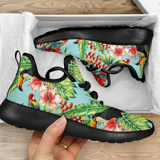 Toucan Parrot Tropical Pattern Print Mesh Knit Shoes GearFrost