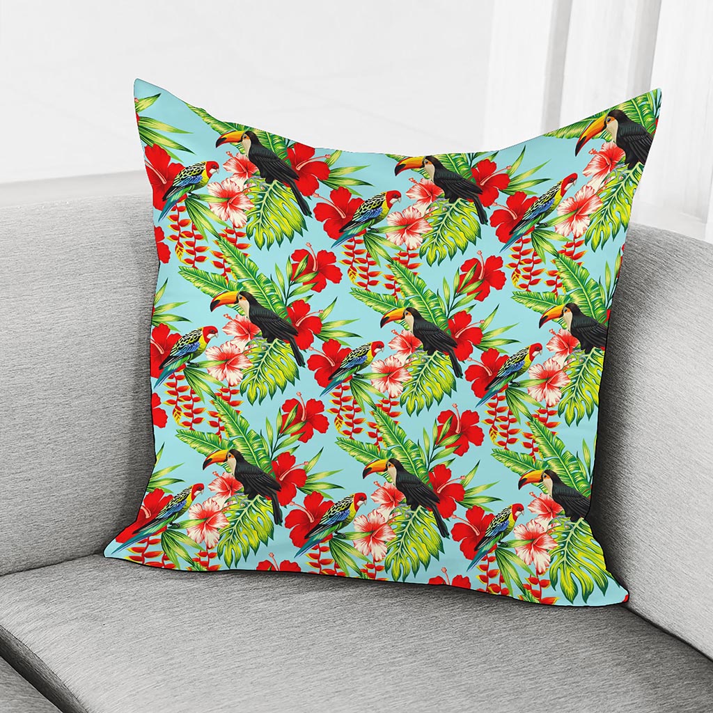 Toucan Parrot Tropical Pattern Print Pillow Cover