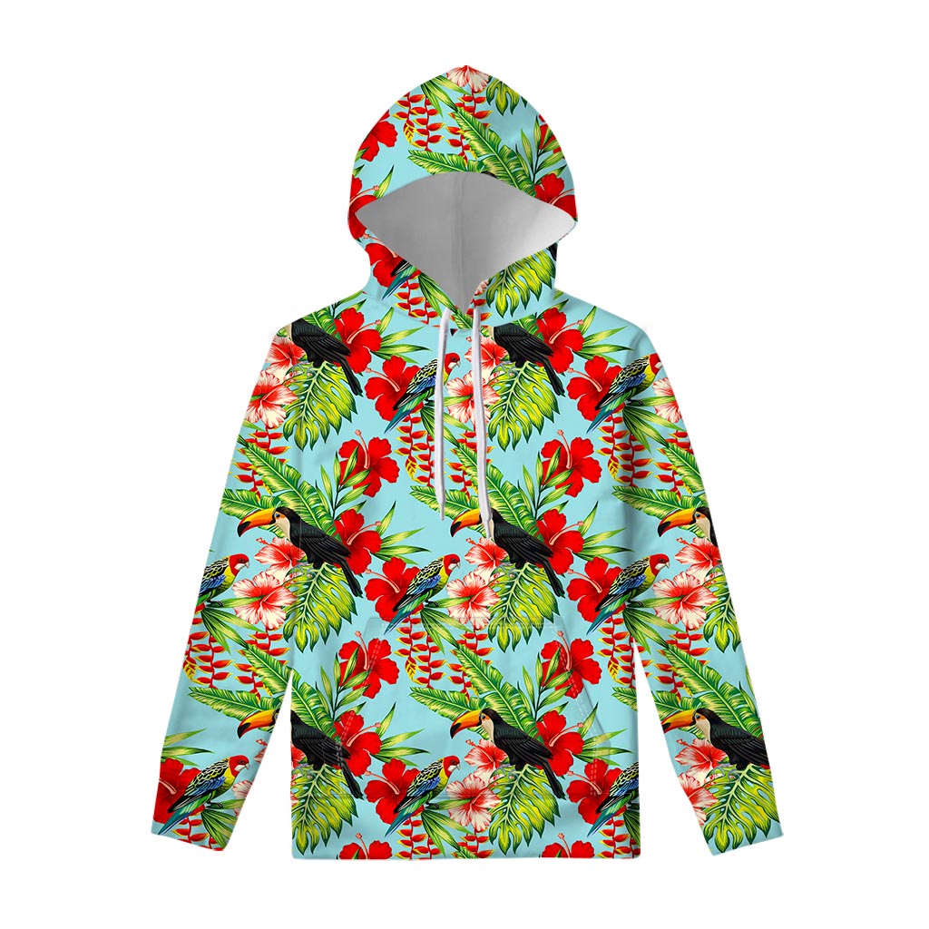 Toucan Parrot Tropical Pattern Print Pullover Hoodie